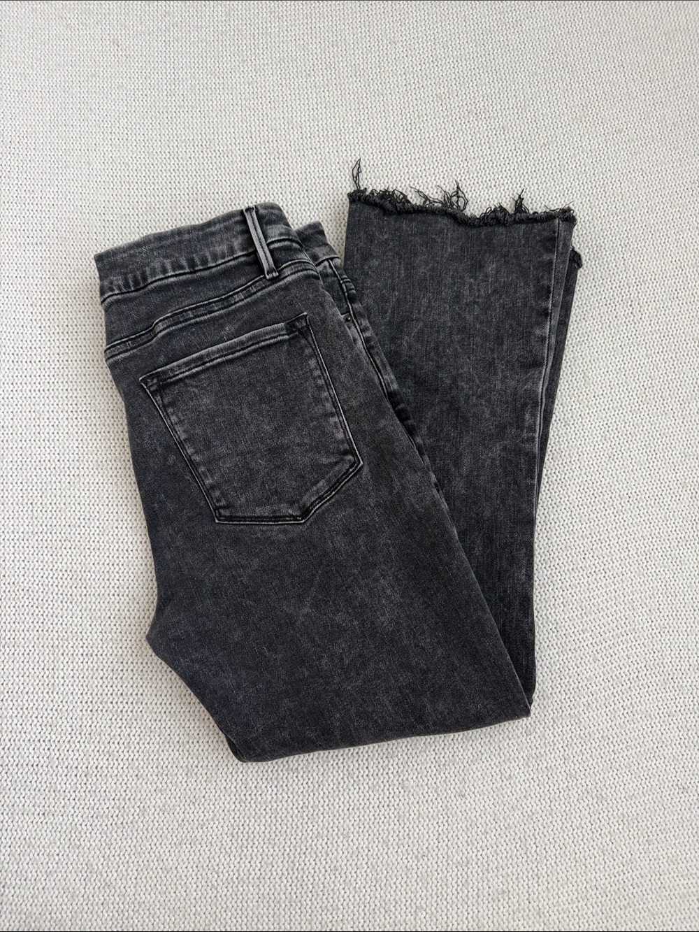 Frame Le Crop Mini Boot Jeans Black Size 30